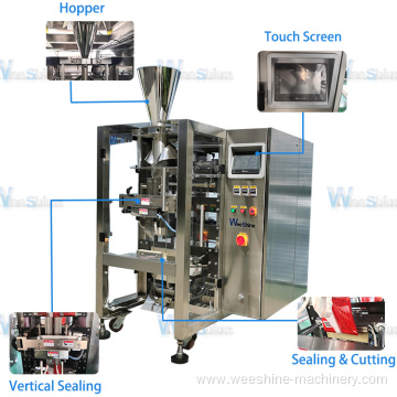 High Speed Automatic wpv200 Vffs Pouch Pillow Gusseted Plastic Bag Salt Legume Packing Machine